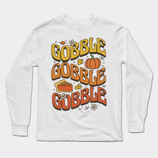 Thanksgiving Delight Typography Long Sleeve T-Shirt